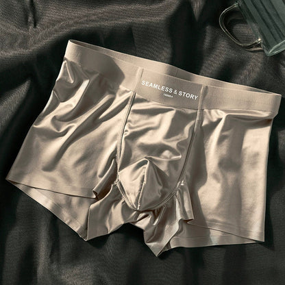 (3 db.) Elegáns Ice Silk Férfi Alsónemű a Mulberry Silk antimikrobiális férfi boxeralsóitól